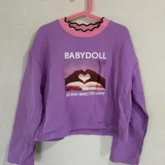 美品　BABYDOLL パープル トレーナー 140