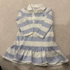 Ralph Lauren 青と白ストライプ 長袖　ワンピース