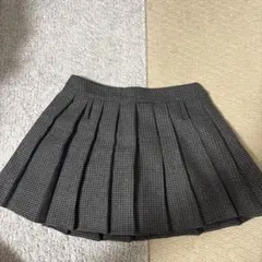 グレー プリーツスカート ウール混紡