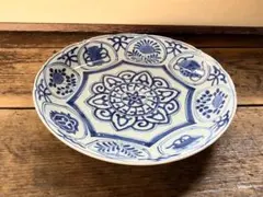 古伊万里 青磁 染付 流水牡丹文 輪花平鉢 江戸時代 直径25cm - メルカリ