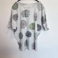 BARNDOOR バーンドア 総柄 ドルマン トップス M北欧風 ツリー杢グレー