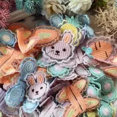 ワッペン　アップリケ　刺繍ワッペン　幼稚園　手提げ　動物　兎　うさぎ　パッチ