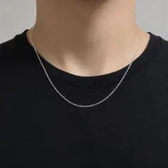 シルバー チェーン ネックレス あずき 約2mm 約45cm シンプルのサムネイル