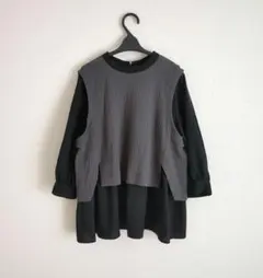 trois　トロワ　ドッキングペプラムブラウス　日本製
