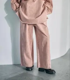 LEPSIM イージーデニムパンツ ピンク