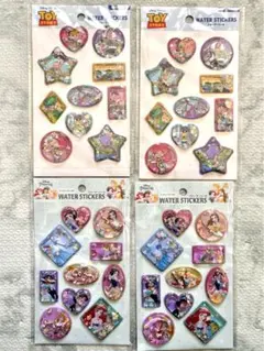 トイ・ストーリー＆ディズニープリンセス ウォーターシール 4枚セット