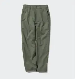 ユニクロ　リネンコットンテーパードパンツ　オリーブ　L