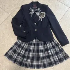 【最終価格】卒服 ラブメルヘン スーツ4点セット 160 ネイビー ラメチェック