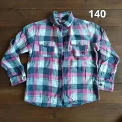 DOUBLE.B チェック柄 長袖シャツ 140