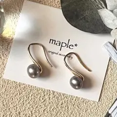 シルバーグレーひと粒ミニ淡水パール×シンプルフックピアス❤︎ 入学式　卒業式　上品