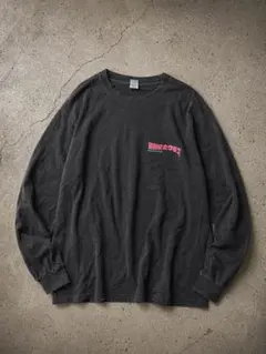 ダークグレー 長袖Tシャツ キャラクターイラスト