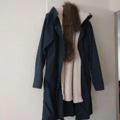 ネイビー フリースライニング モッズコート　ユニクロ　M