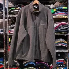 コロンビア ロゴ刺繍 フリースジャケット ダークグレー