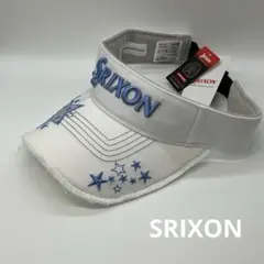 【新品】スリクソン ダメージ加工 刺繍 ロゴ ホワイト サンバイザー レディース