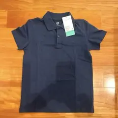 H&M BASIC ポロシャツorganic cotton ネイビー　110