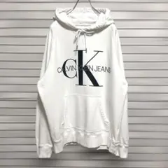 初売り《美品》CALVIN KLEIN JEANS☆フーディー パーカー 刺繍