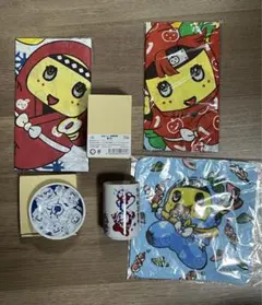ふなっしー　湯のみ&手ぬぐいなど5点　(新品)