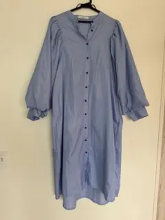 Ciaopanicチャオパニックバンドカラーストライプ柄シャツワンピース