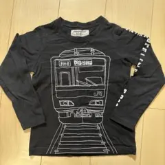 電車プリント 長袖カットソー