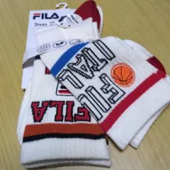 FILA 靴下2枚セット　バスケット柄