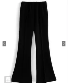 タグ付き　センターピンタックフレアパンツ[pm312]