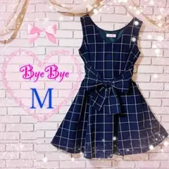 ❤️ one way ByeBye ❤️ チェック柄 ワンピース ネイビー