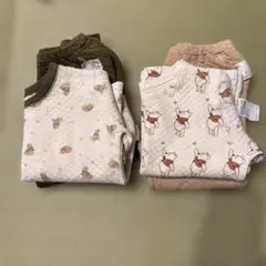 UNIQLO ディズニープーさん１００サイズ　キルトパジャマ　2点セット