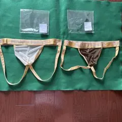 ジョッグストラップ　２枚セット　ケツワレ　sizeM ベージュ＆ブラウン