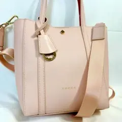 極美品 トッカ バッグ ハンド ショルダー 2WAY チャーム フラワー 
