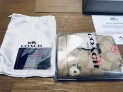 COACH コーチ 折り財布 シグネチャー ボタニカル 花柄