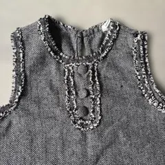 ヘリンボーンパターン ノースリーブワンピース　6y 110サイズ