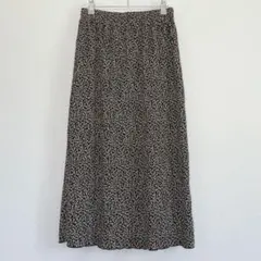 【美品】アルファベッツアルファベット レオパード柄 ロングスカート 黒のサムネイル