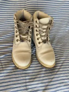 Timberland ホワイトレザー ハイカットブーツ 22.5cm