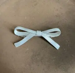 ＊リボンバレッタ＊ホワイトシルバー＊