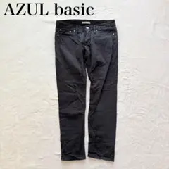 【アズールベーシック】カジュアルパンツ（M）ストレッチ シンプル 無地 黒 定番のサムネイル
