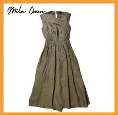 Mila Owen ノースリーブ ロングワンピース リネン 麻 レーヨン ゴム