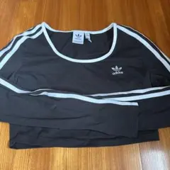 adidas クロップドトップス ブラック 2XL
