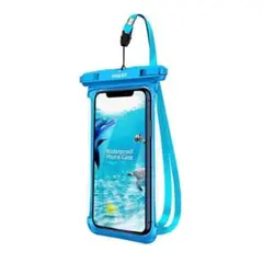 防水スマホケース 青 IPX8 水中撮影 プール 携帯 6.5インチ以下
