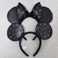 【新品未使用】ディズニー カチューシャ スタッズ レザー ミッキー ミニー ペア