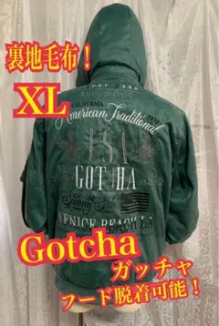 Gotcha ダウンジャケット　中綿ジャケット　裏地毛布 デカロゴ　XLのサムネイル