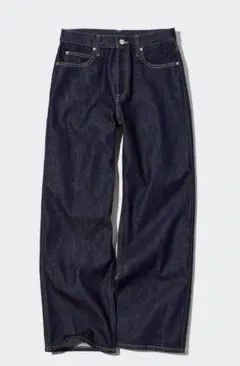 ユニクロ UNIQLO ダークデニム ワイドレッグパンツ M