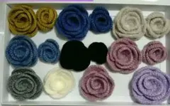 ハンドメイドコサージュ　花　かぎ針編みアクセサリー