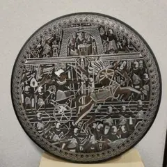 【超特大50cm】エジプト製 ヴィンテージ 飾り皿 カイロウェア 象嵌　絵皿 超特大50cm】エジプト製 ヴィンテージ 飾り皿 カイロウェア 象嵌 絵皿
