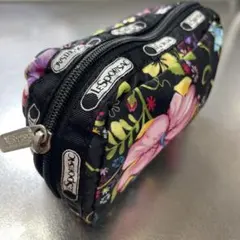 Lesportsac トロピカルフローラルポーチ 黒C