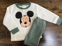 【新品・未使用】ミッキーマウス ベビーパジャマ 上下セット 90㎝　裏起毛