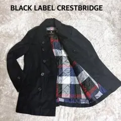 ブラックレーベルクレストブリッジ　ノバチェック　トレンチコート ブラックM