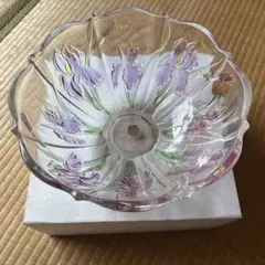 チェコ ボヘミアングラス 花瓶 ローズボウル ポプリ入れ ヴィンテージ