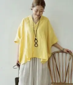 journal standard luxe リネンワッシャー Vスキッパーシャツのサムネイル