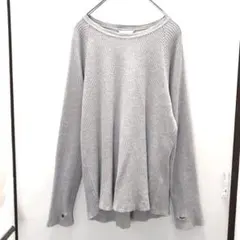 UNUSED ワッフル ロンT グレー y2k Mサイズ　日本製