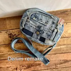 ショルダーバッグ バッグ ハンドメイド デニムリメイク マイクロバッグ デニム